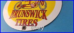 Vintage Brunswick Tires Porcelain Donald Duck Gas Service Station Pump Sign