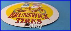 Vintage Brunswick Tires Porcelain Donald Duck Gas Service Station Pump Sign