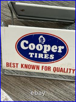 Vintage COOPER TIRES double sided BEST KNOWN FOR QUALITY dealer display SIGN