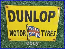 Vintage Car Tyres Porcelain Sign Gas Uk British Automobile Parts Tires Rubber
