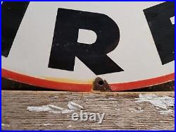 Vintage Carlise Tires Porcelain Sign 30 Old Auto Dealer Automotive Parts Supply