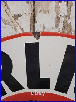 Vintage Carlise Tires Porcelain Sign 30 Old Auto Dealer Automotive Parts Supply