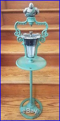 Vintage Cast Iron Michelin Man Advertising Ash Tray Smoking Stand Sign RARE