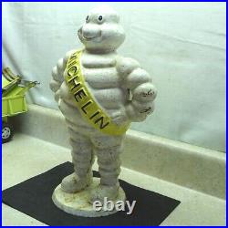 Vintage Cast Iron Michelin Tire Man Figure, Detroit Reg. 1918, Gas/Oil, 17lbs