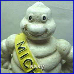 Vintage Cast Iron Michelin Tire Man Figure, Detroit Reg. 1918, Gas/Oil, 17lbs