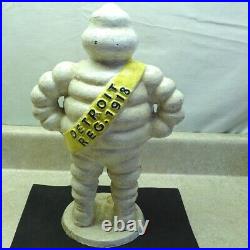 Vintage Cast Iron Michelin Tire Man Figure, Detroit Reg. 1918, Gas/Oil, 17lbs