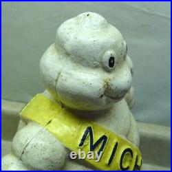 Vintage Cast Iron Michelin Tire Man Figure, Detroit Reg. 1918, Gas/Oil, 17lbs