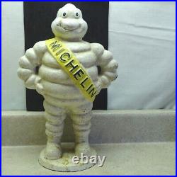 Vintage Cast Iron Michelin Tire Man Figure, Detroit Reg. 1918, Gas/Oil, 17lbs