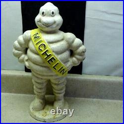 Vintage Cast Iron Michelin Tire Man Figure, Detroit Reg. 1918, Gas/Oil, 17lbs