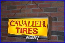 Vintage Cavalier Tires Lighted Sign Great Looking Sign