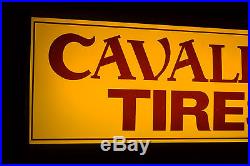 Vintage Cavalier Tires Lighted Sign Great Looking Sign