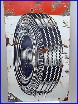 Vintage Ceat Tire Tyres Sign Board Porcelain Enamel Avertising Gas Pump Display