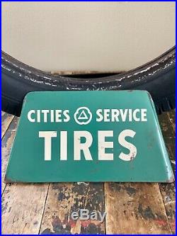 Vintage Cities Service Tires Display withOriginal Cities Service Brand Tire