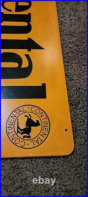 Vintage Continental Tire Advertising Sign Wooden Oil And Gas