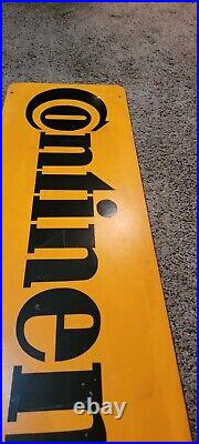 Vintage Continental Tire Advertising Sign Wooden Oil And Gas