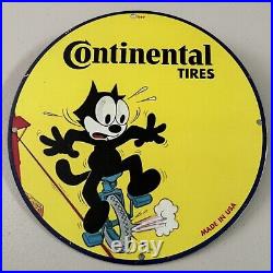 Vintage Continental Tires Porcelain Gas Oil Auto Repair Service Shop Pump Sign