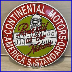 Vintage Continental Tires Porcelain Service Station Auto Gas Dealer Pump Sign