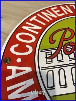 Vintage Continental Tires Porcelain Service Station Auto Gas Dealer Pump Sign