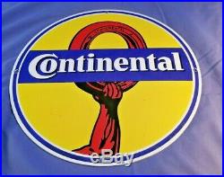 Vintage Continental Tires Porcelain Service Station Tube Advertisement Gas Sign