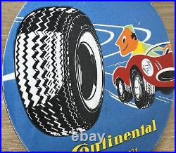 Vintage Continental Tires Porcelain Sign Gasoline Service Station Pump Plate