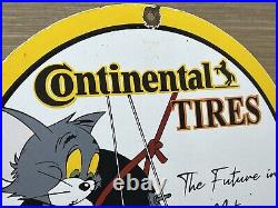 Vintage Continental Tires Porcelain Sign Gasoline Service Station Pump Plate