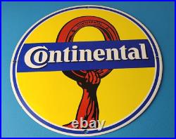 Vintage Continental Tires Porcelain Sign Old Auto Car Mechanic Gas Pump Sign