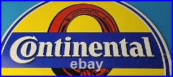 Vintage Continental Tires Porcelain Sign Old Auto Car Mechanic Gas Pump Sign