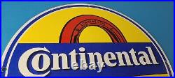 Vintage Continental Tires Porcelain Sign Old Auto Car Mechanic Gas Pump Sign