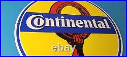 Vintage Continental Tires Porcelain Sign Old Auto Car Mechanic Gas Pump Sign