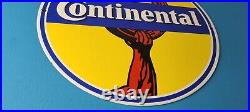 Vintage Continental Tires Porcelain Sign Old Auto Car Mechanic Gas Pump Sign