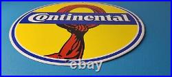 Vintage Continental Tires Porcelain Sign Old Auto Car Mechanic Gas Pump Sign