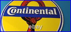 Vintage Continental Tires Porcelain Sign Old Auto Car Mechanic Gas Pump Sign