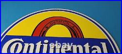 Vintage Continental Tires Porcelain Sign Old Auto Car Mechanic Gas Pump Sign