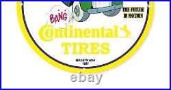 Vintage Continental Tires Service Garage Man Cave Porcelain Enamel Sign