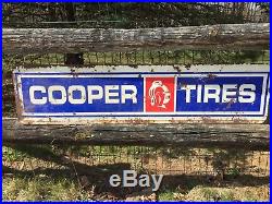 Vintage Cooper Tire Double Sided Advertising Sign