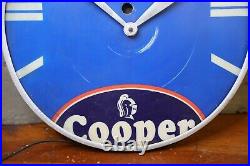 Vintage Cooper Tires Advertising Pam Clock Gas and Oil sign