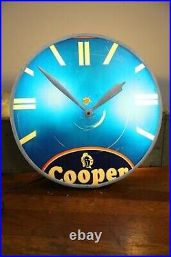 Vintage Cooper Tires Advertising Pam Clock Gas and Oil sign