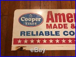 Vintage Cooper Tires American Made Double-Sided Metal Sign
