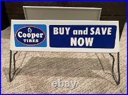 Vintage Cooper Tires Buy and Save Now Metal Display Sign Amazing Shape