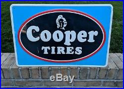 Vintage Cooper Tires Gas Station Oil Dealer Advertising Embossed Metal Sign