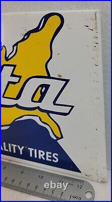 Vintage DELTA Tire Display Stand Rack Sign Gas & Oil, Sign Only No Stand