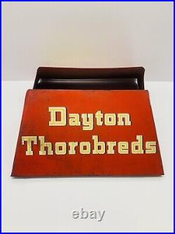 Vintage Dayton Thorobreds Tire Rack Sign 1950's Ohio Advertising Gas Oil