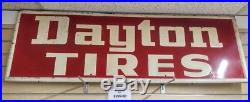 Vintage Dayton Tires Embossed Metal Sign Advertising