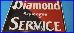 Vintage Diamond Service Porcelain Tires Gas Station Pump Plate Automobile Sign