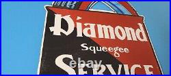 Vintage Diamond Service Porcelain Tires Gas Station Pump Plate Automobile Sign