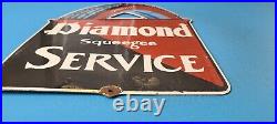 Vintage Diamond Service Porcelain Tires Gas Station Pump Plate Automobile Sign