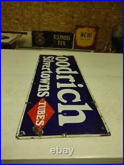 Vintage Double Diamond Goodrich Silvertowns Tires Tubes SSP Enamel Sign