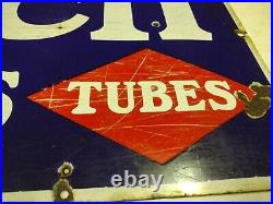 Vintage Double Diamond Goodrich Silvertowns Tires Tubes SSP Enamel Sign