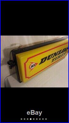 Vintage Double Sided Dunlop Tire Light Up Advertising Sign