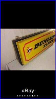 Vintage Double Sided Dunlop Tire Light Up Advertising Sign